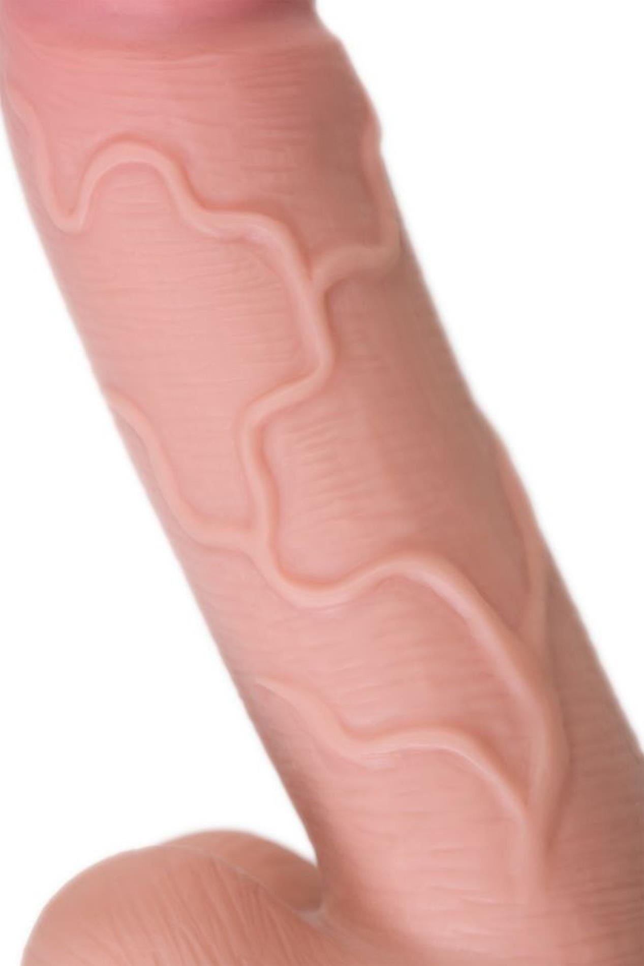 Dildo realist My Babe de RealStick, culoarea pielii, TPE, 18 cm