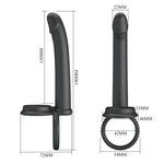 Dildo cu strap-on din silicon Pretty Love Moses 19 cm impermeabil