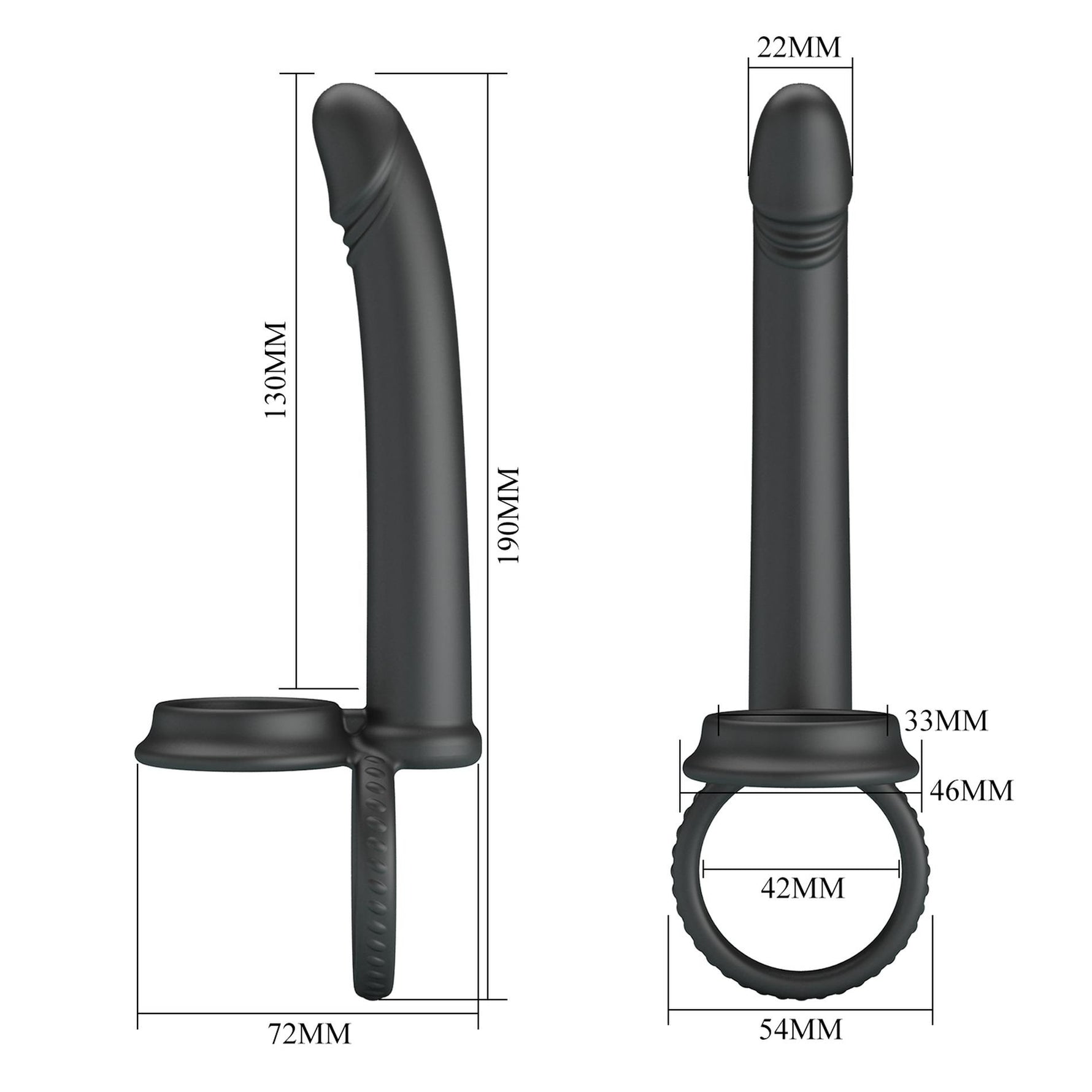 Dildo cu strap-on din silicon Pretty Love Moses 19 cm impermeabil