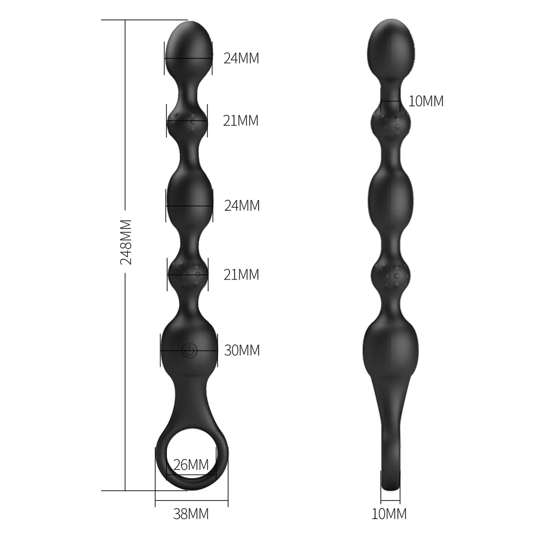 Vibrator anal cu perle din silicon Pretty Love Van, 10 moduri, USB