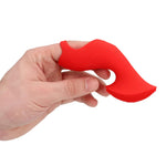 Vibrator mini texturat pentru deget Loveline, roșu, 12 cm