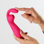 Vibrator Crushious Cyrano din silicon cu aspirație USB pentru punctul G, 18 cm