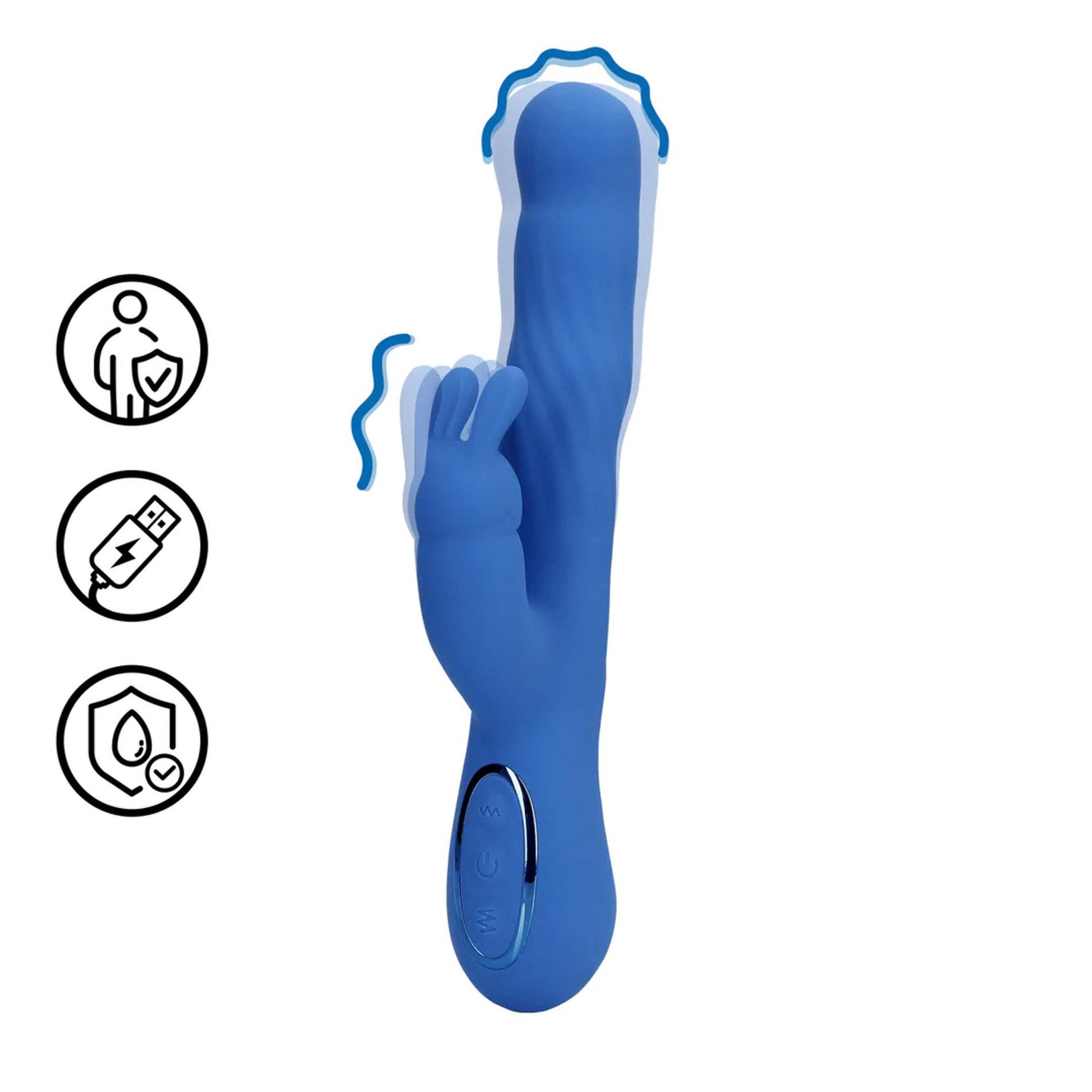 Vibrator Loveline Wiggle iepuraș albastru 24 cm