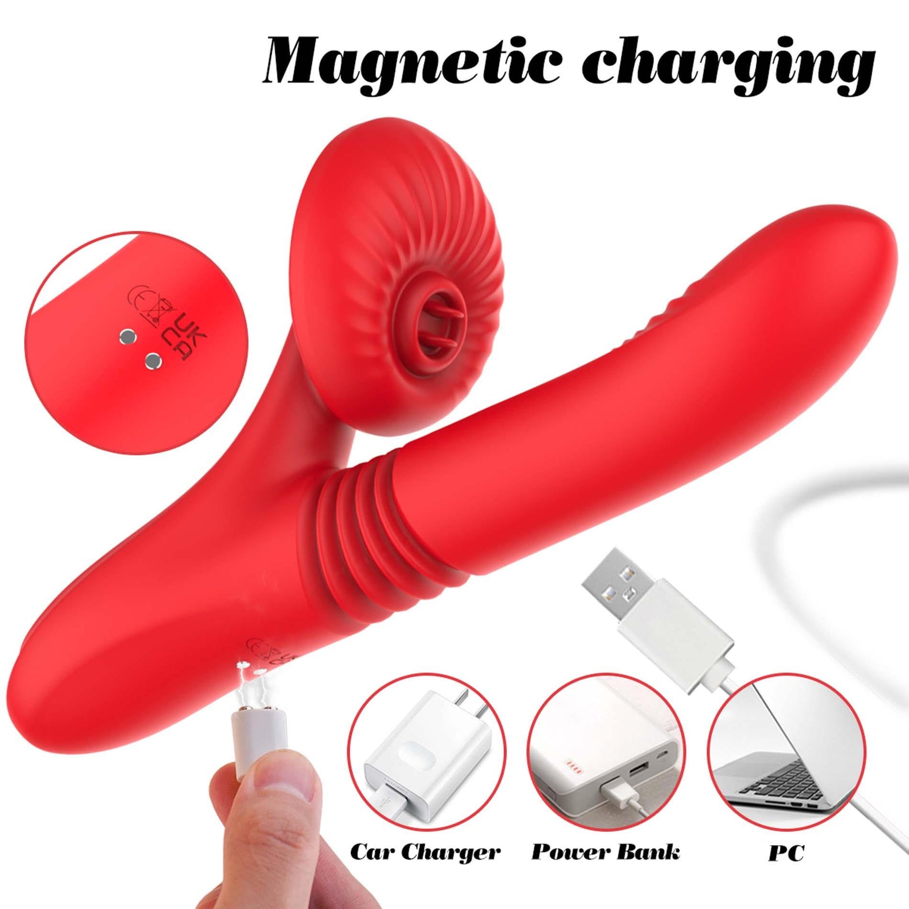 Vibrator din silicon cu 7 moduri – lingere, împingere și încălzire