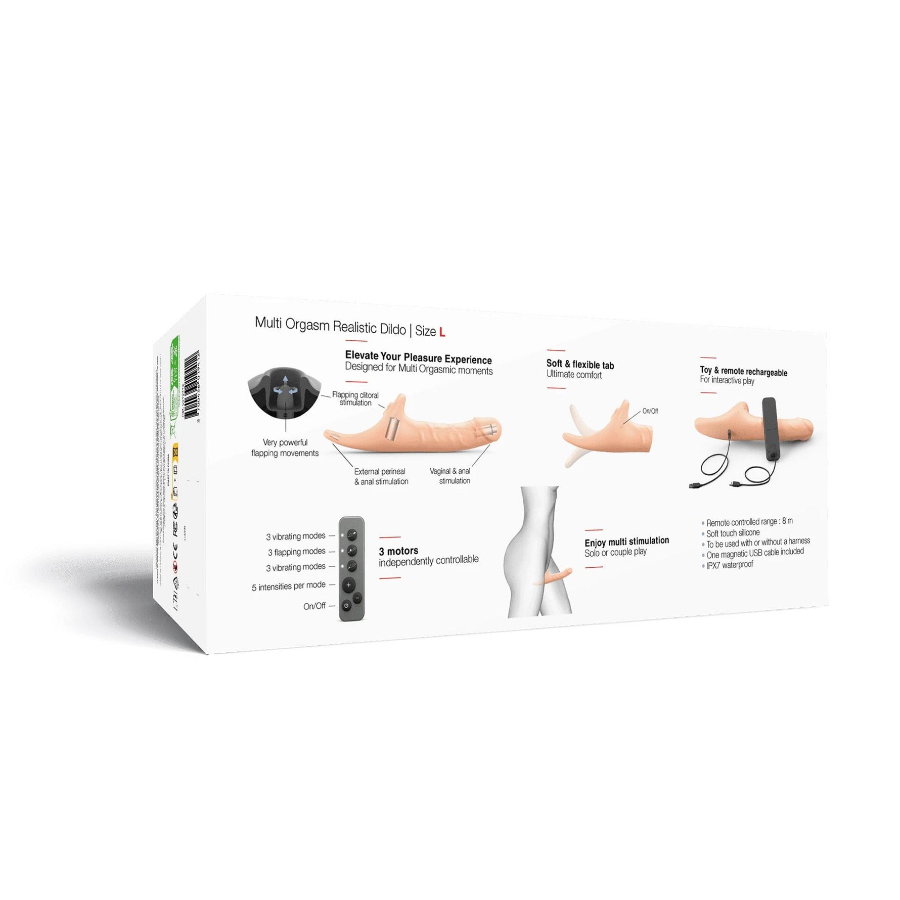 Dildo realist cu strap on me, de dimensiuni mari, cu telecomandă