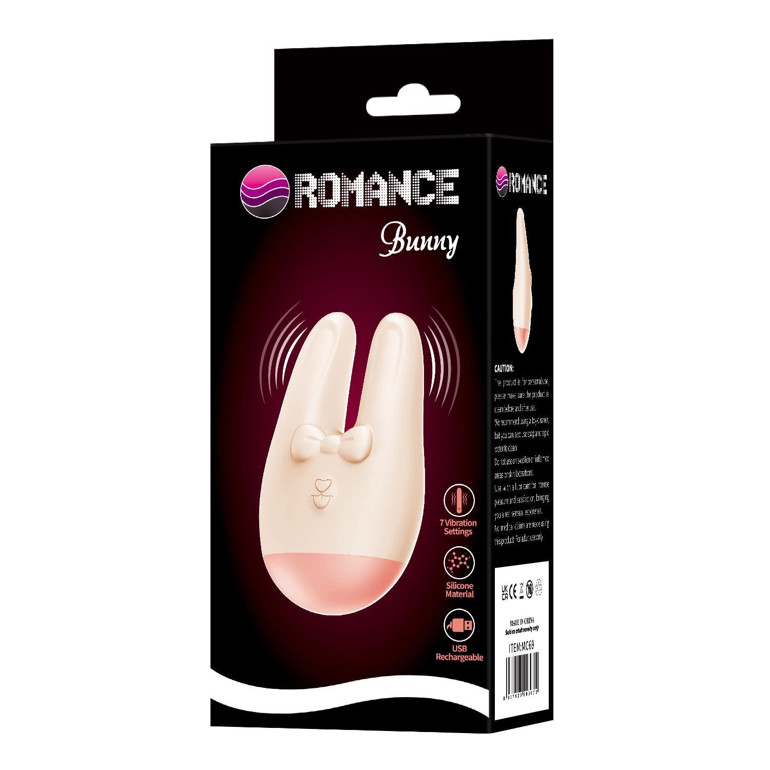 Vibrator compact Romance din silicon, tip iepuraș