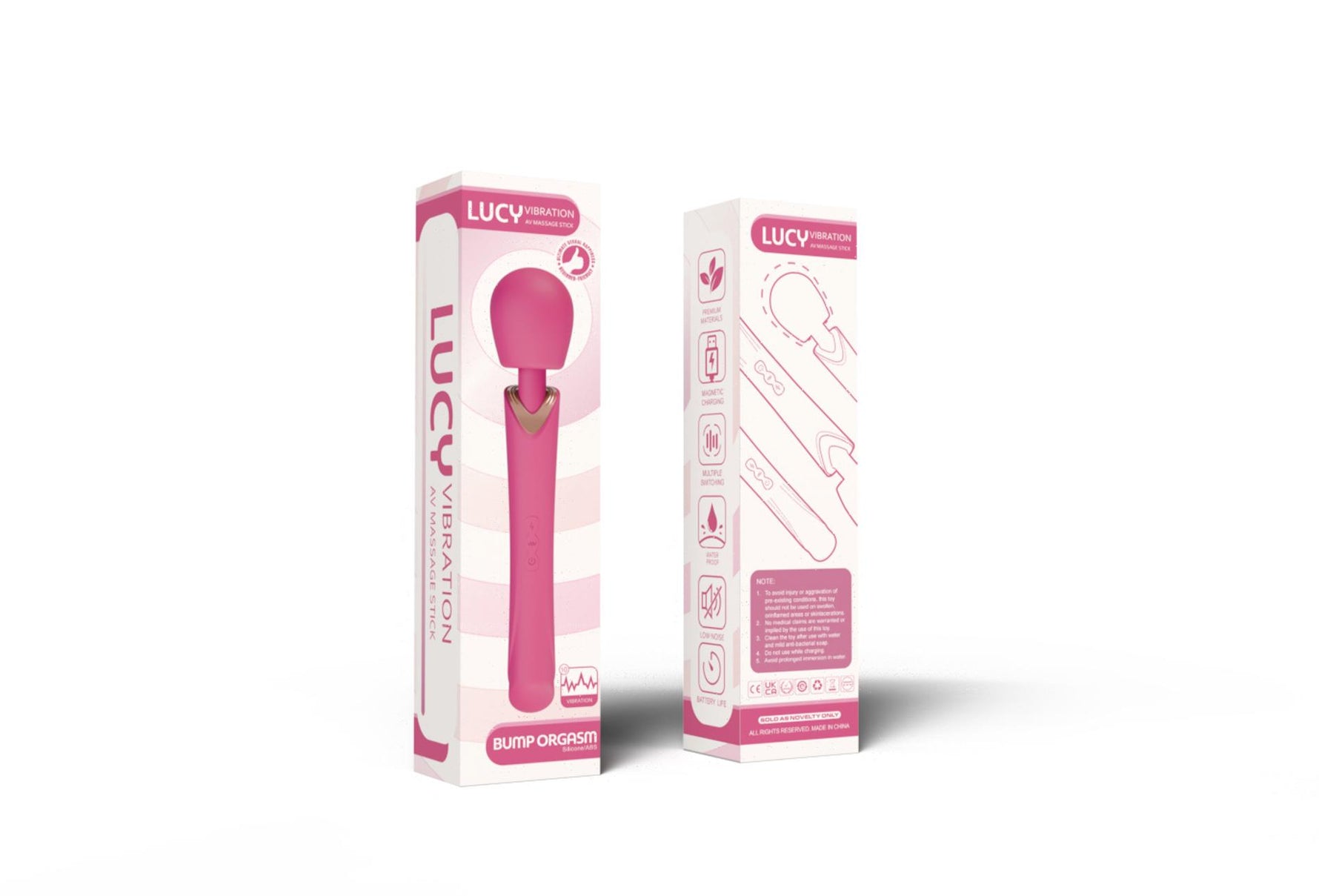 Aparat de masaj vibrant Perfect Wand, silicon roz, USB