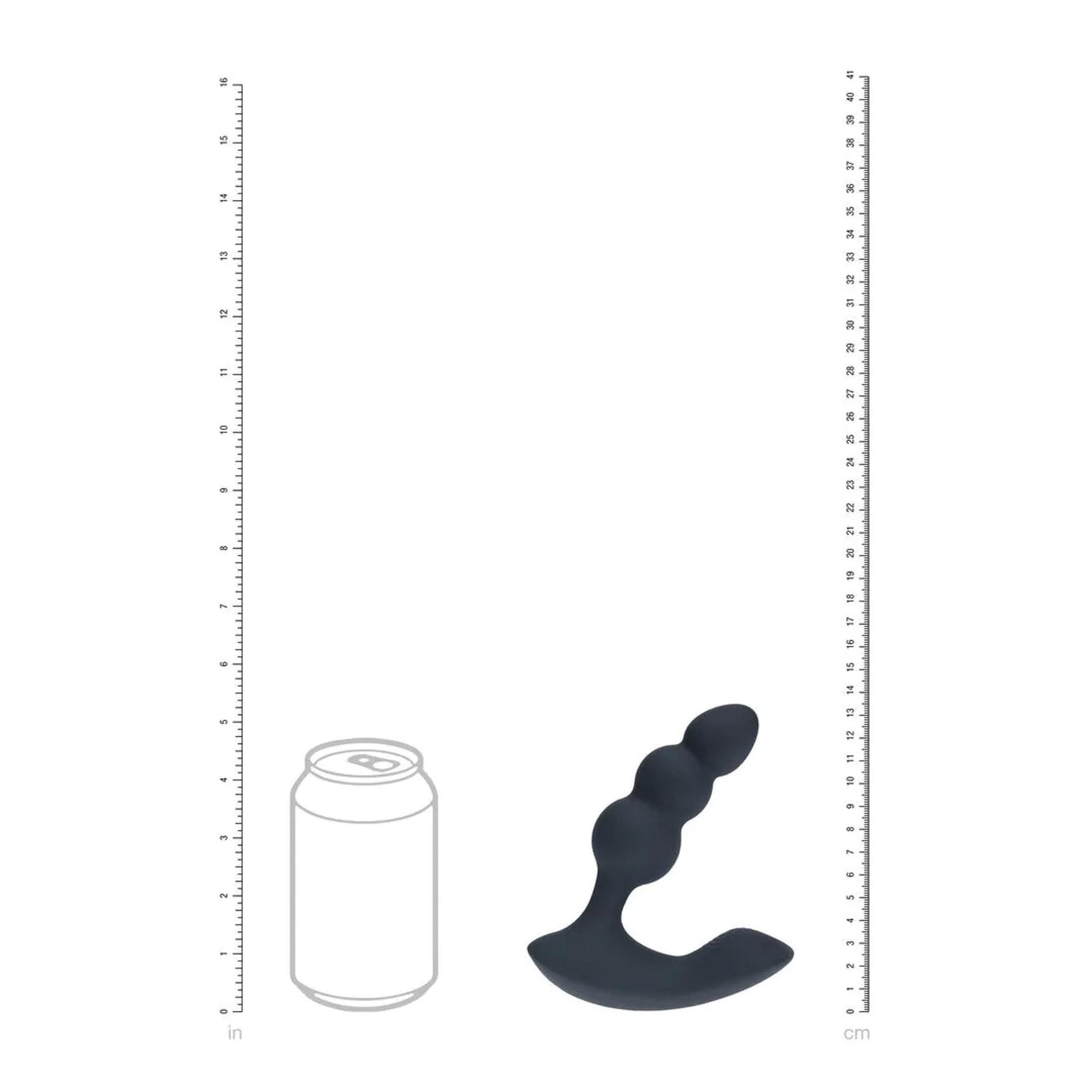Plug anal vibrant cu perle Levelz, negru, 14 cm, USB