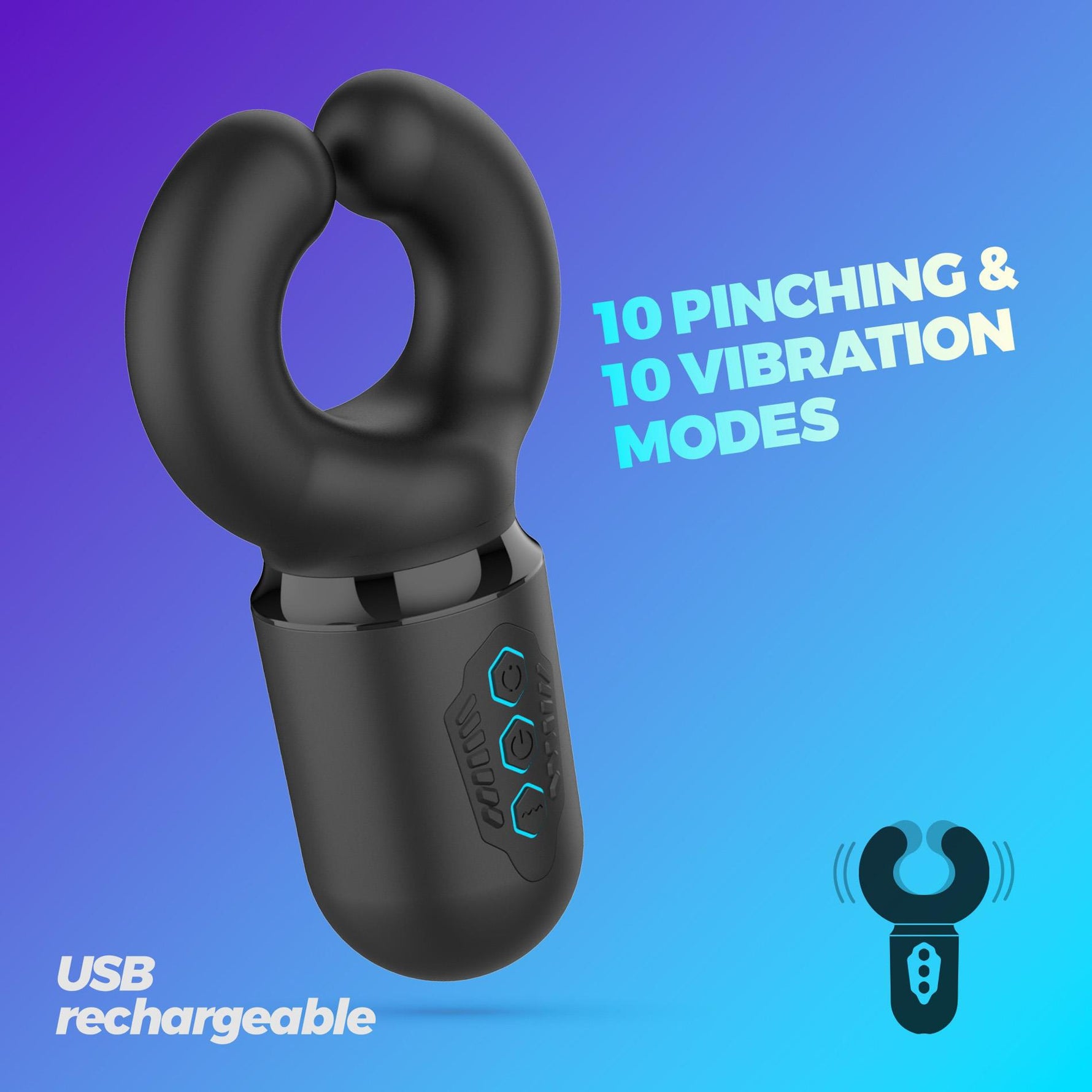 Masturbator cu presiune USB Crushious Kong din silicon, 16 cm