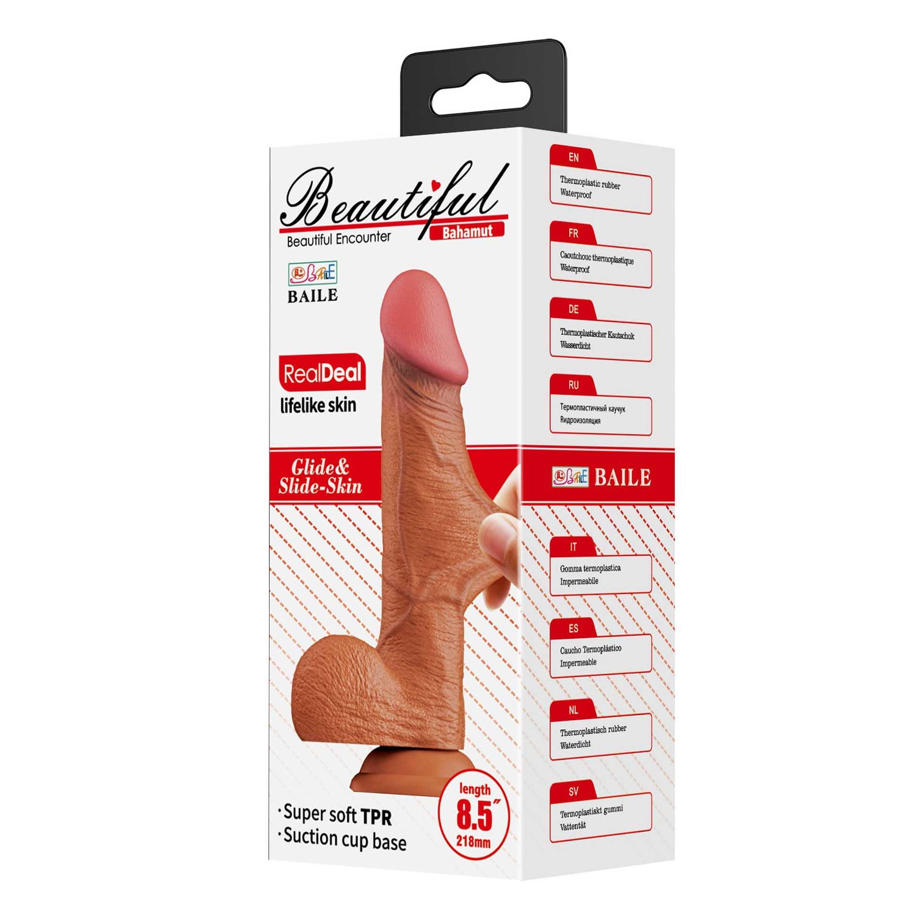 Dildo curbat realist Baile cu ventuză 21,8 cm