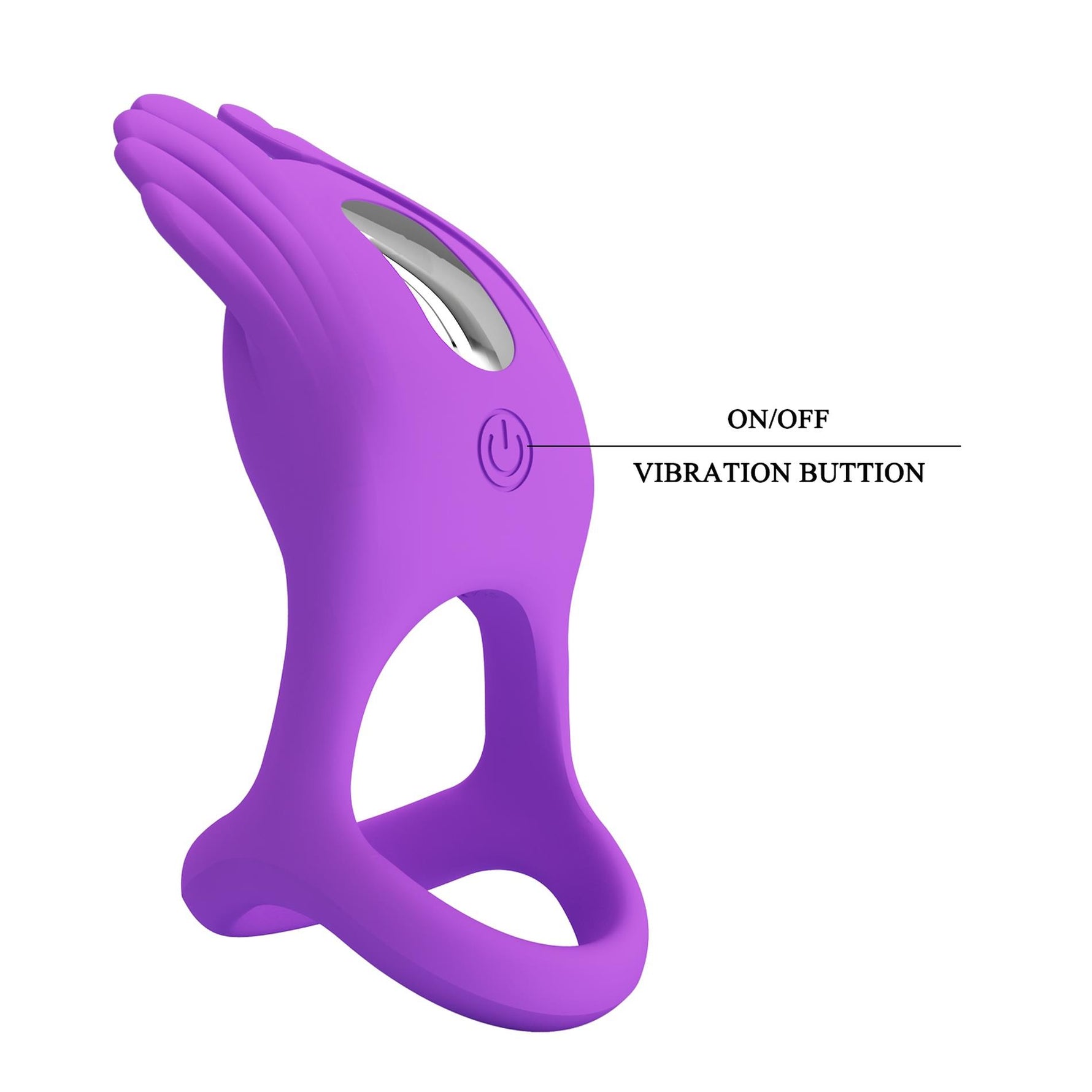 Inel vibrant pentru penis Pretty Love Silas, negru, 7 moduri