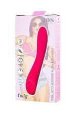 Vibrator JOS Twig pentru punctul G, silicon, roz, USB, 20,5 cm
