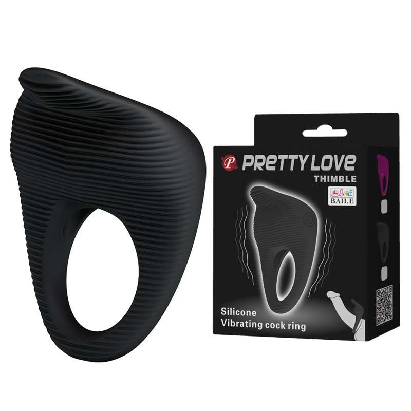 Inel vibrant din silicon Pretty Love Thimble 6 cm