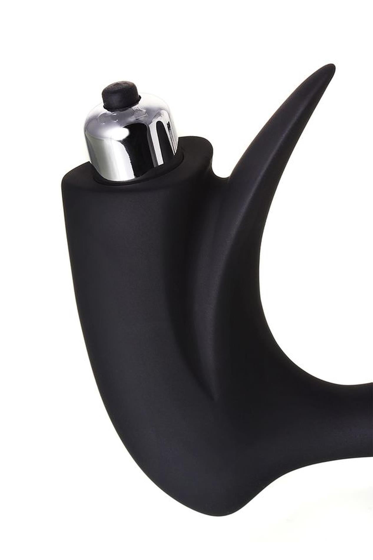 Masaj prostată Erotist din silicon negru 14 cm
