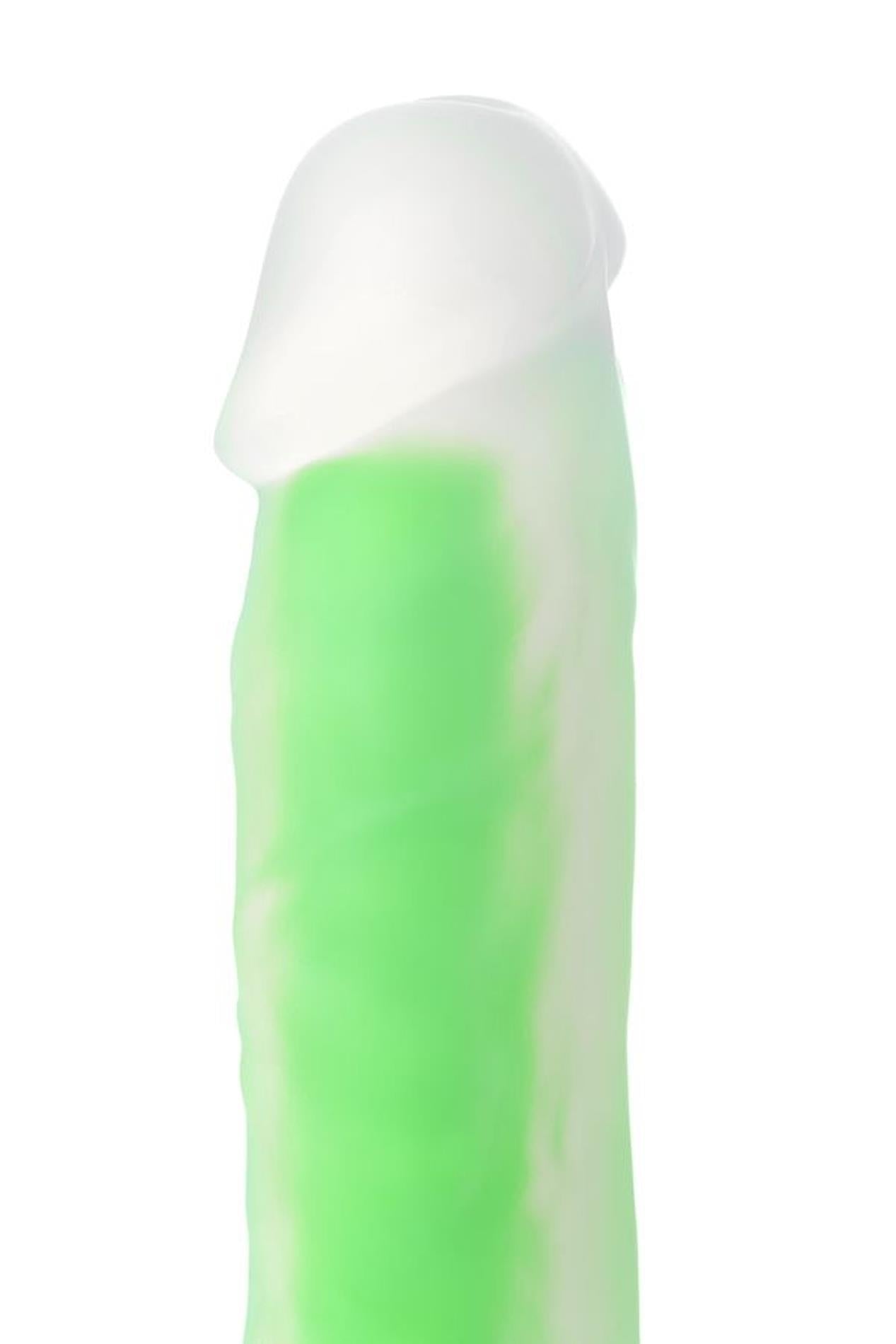Dildo cu gel verde strălucitor 13cm Beyond de la Toyfa