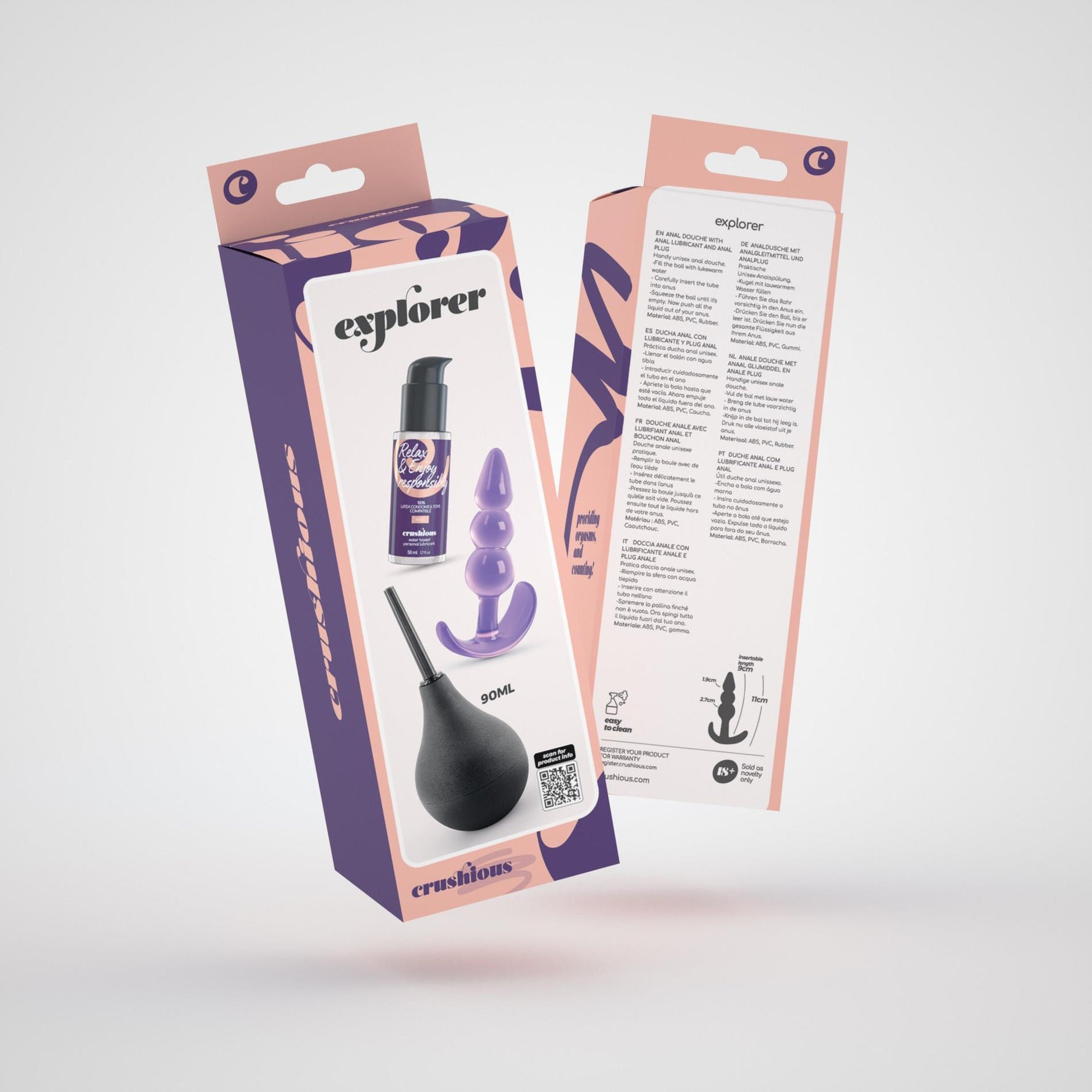 Set anal Crushious Explorer cu dop de 11 cm