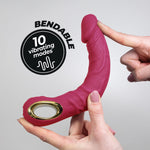 Vibrator realist Crushious Magnus Bend roz cu USB