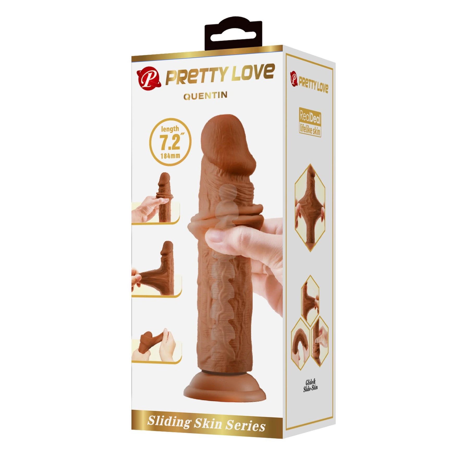 Dildo realist cu alunecare Pretty Love Quentin 18 cm