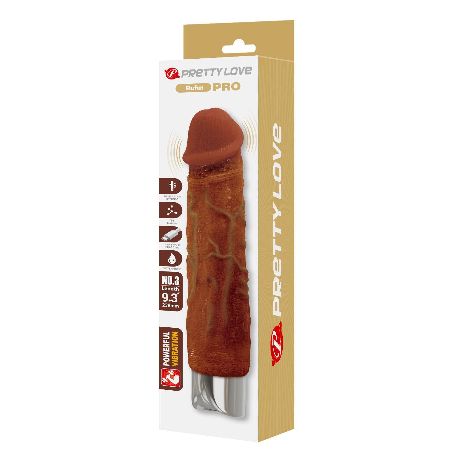 Vibrator realist impermeabil Pretty Love Rufus Pro USB