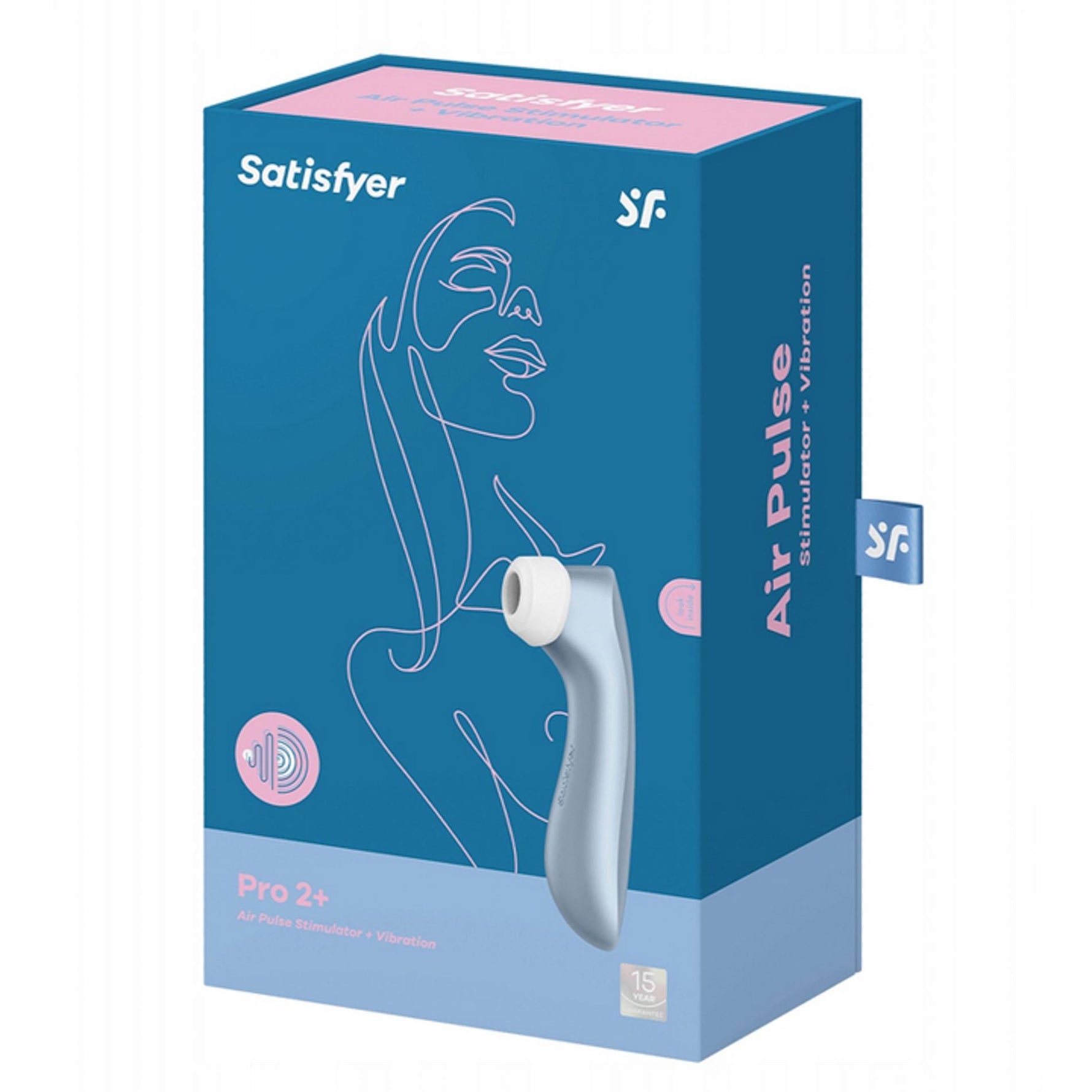 Stimulator clitoridian fără atingere Satisfyer Pro 2+, albastru, cu USB