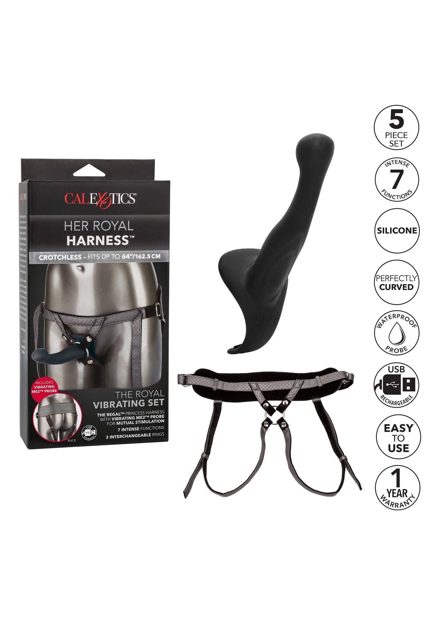 Curea vibratoare Royal Calexotics gri cu 7 funcții