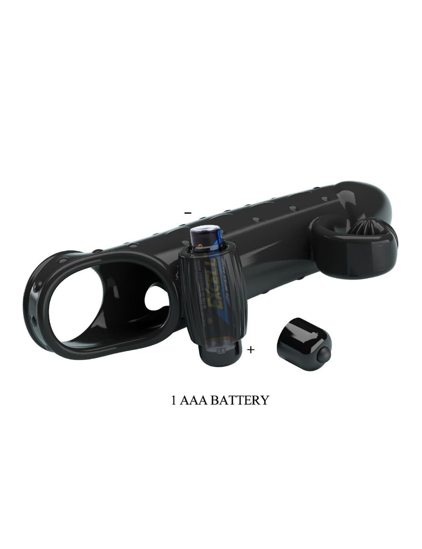 Extensor vibrant pentru penis Romance, negru, realist