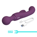 Vibrator USB Pretty Love din silicon, cu formă de iepuraș, 20 cm