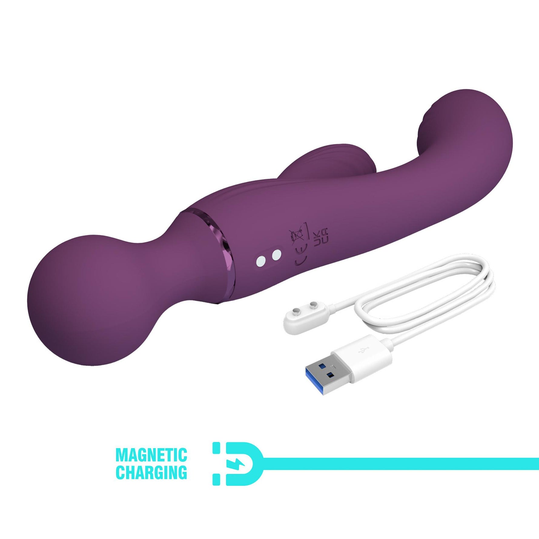 Vibrator USB Pretty Love din silicon, cu formă de iepuraș, 20 cm