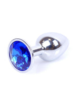 Bijuterii anale din oțel MyLove Toys albastru închis cu diamant 7 cm