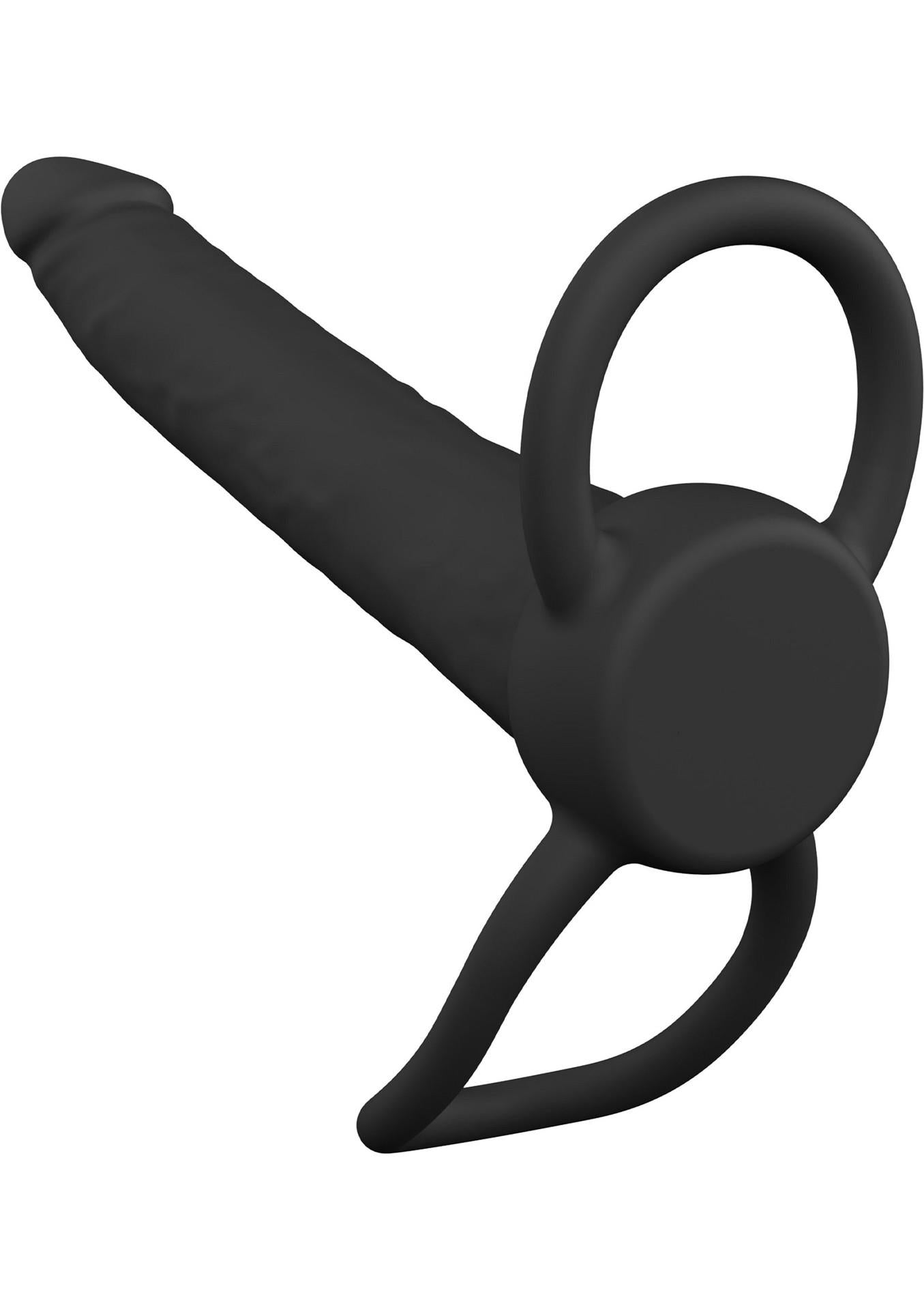 Penetrator anal din silicon Double Trouble, negru, dorință ascunsă
