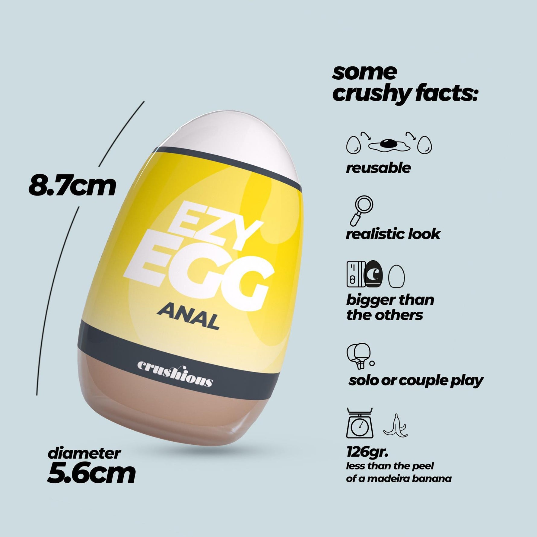 Masturbator anal Crushious Ezy Egg 8,7 cm