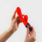 Vibrator USB Crushious Dare Dong din silicon, formă de iepuraș, 20 cm