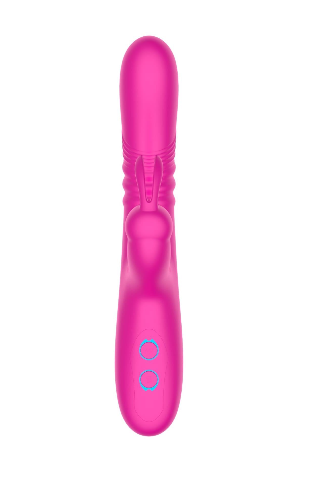 Vibrator USB roz, drăguț, rezistent la apă, din silicon, seria B, cu model iepuraș