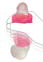 Inel pentru penis din silicon Calexotics Slop Top Filthy Luv, roz