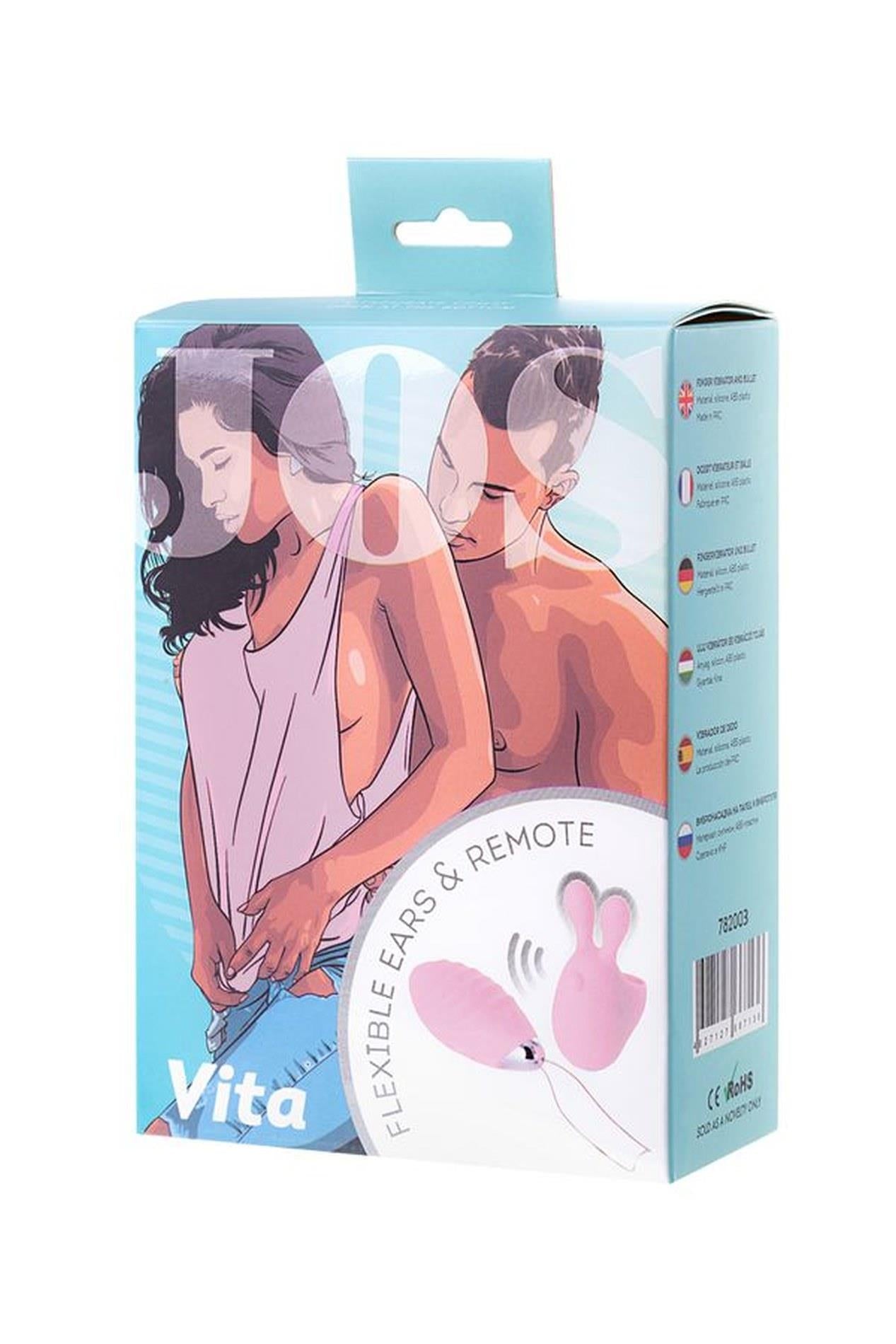 JOS VITA Ou vibrant pentru deget cu capac, roz pudrat, silicon 8,5 cm