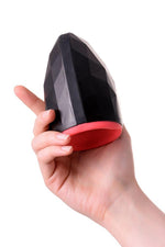 Masturbator Erotist Magma încălzit din silicon negru reîncărcabil 12 cm