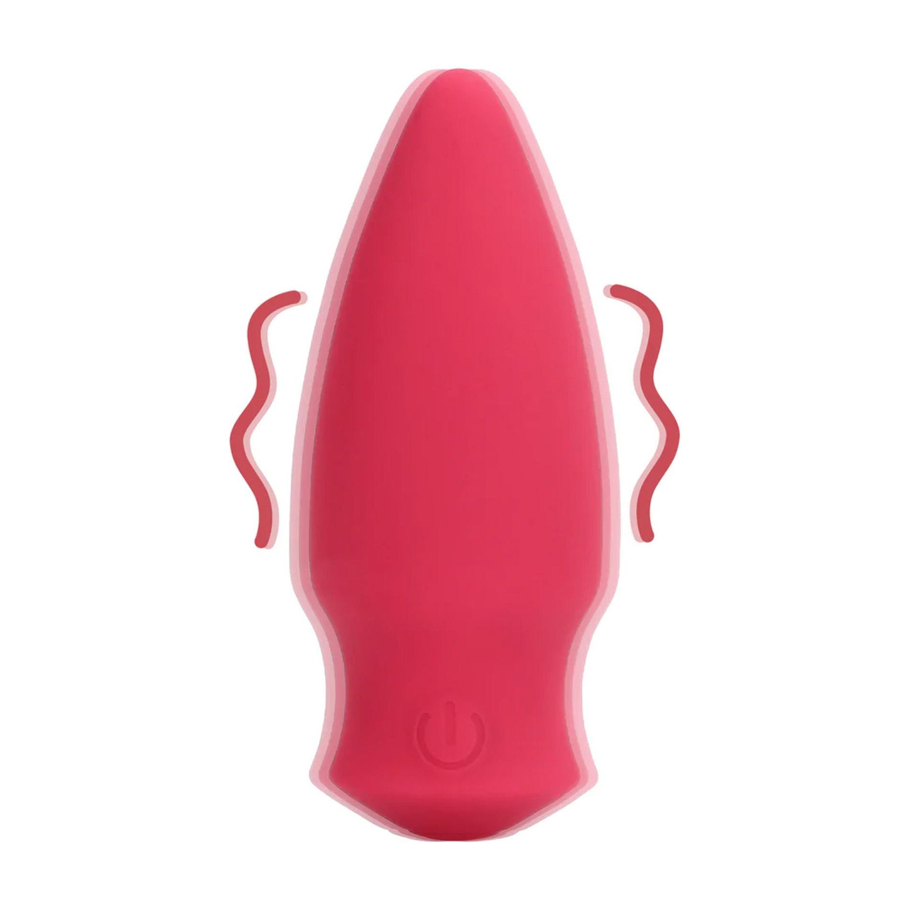 Vibrator Loveline din silicon cu con roșu, 7,7 cm