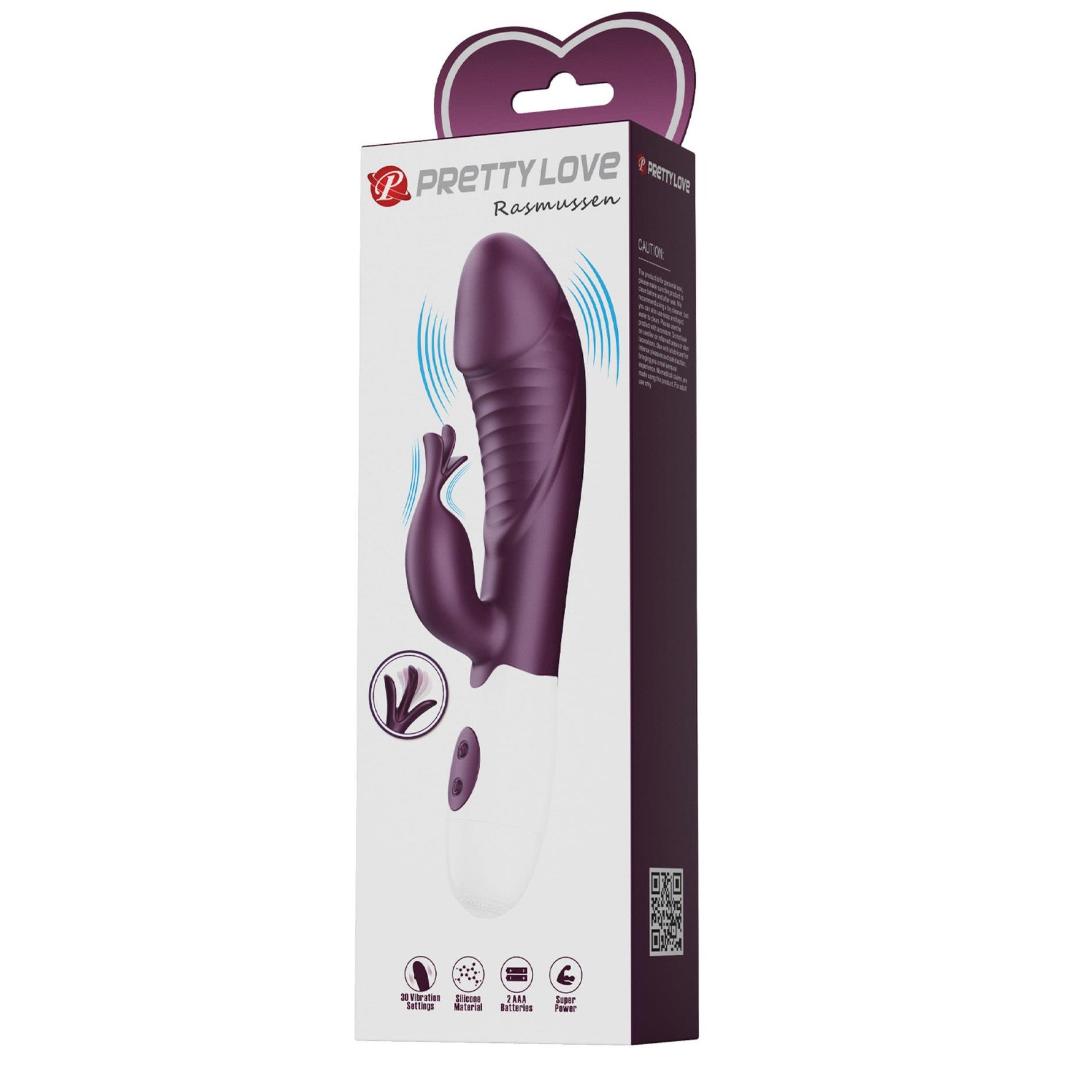 Vibrator Pretty Love din silicon cu model iepuraș, 30 de funcții, 19-8 cm