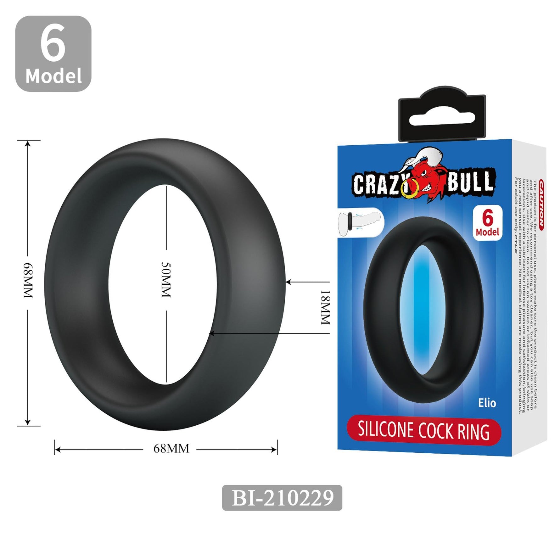 Set de 56 de inele pentru penis Crazy Bull din silicon