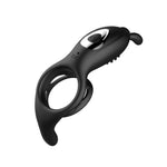 Inel vibrant pentru penis USB, drăguț, negru, din seria B, cu telecomandă, pentru iepurași