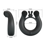 Inel pentru penis Dahlia Pretty Love din silicon, 12 moduri de vibrație