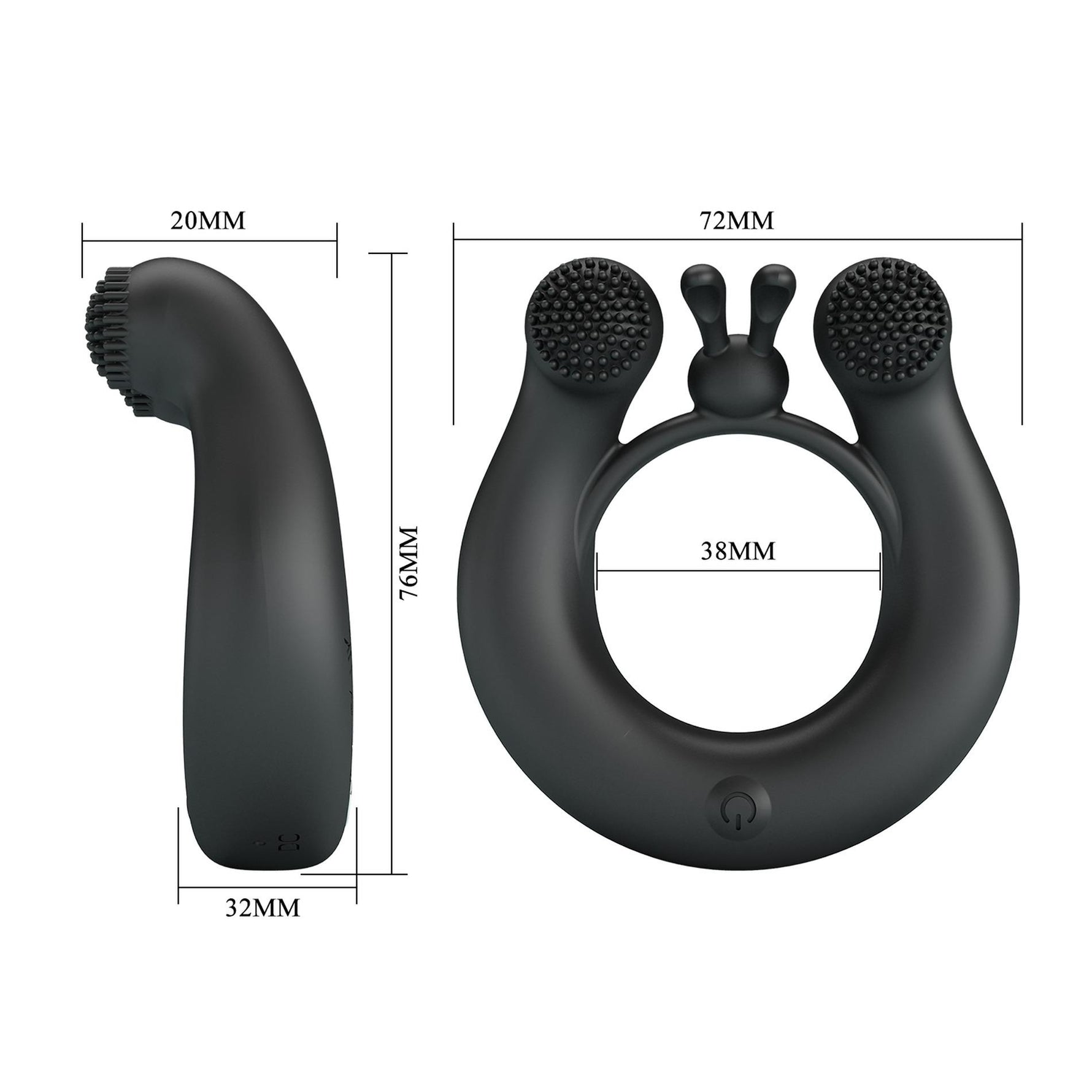 Inel pentru penis Dahlia Pretty Love din silicon, 12 moduri de vibrație