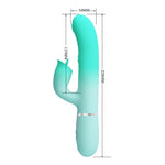 Vibrator Pretty Love Gigi din silicon cu formă de iepuraș, 7 impulsuri, 7 linguri, USB