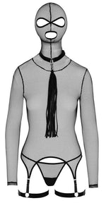 Set extravagant de plasă Bad Kitty negru L