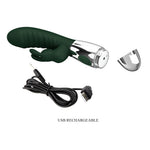 Vibrator Pretty Love Bunny cu motor dublu, silicon, USB