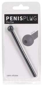 Dop pentru penis Piss Play din silicon Dop pentru penis negru 11,8 cm