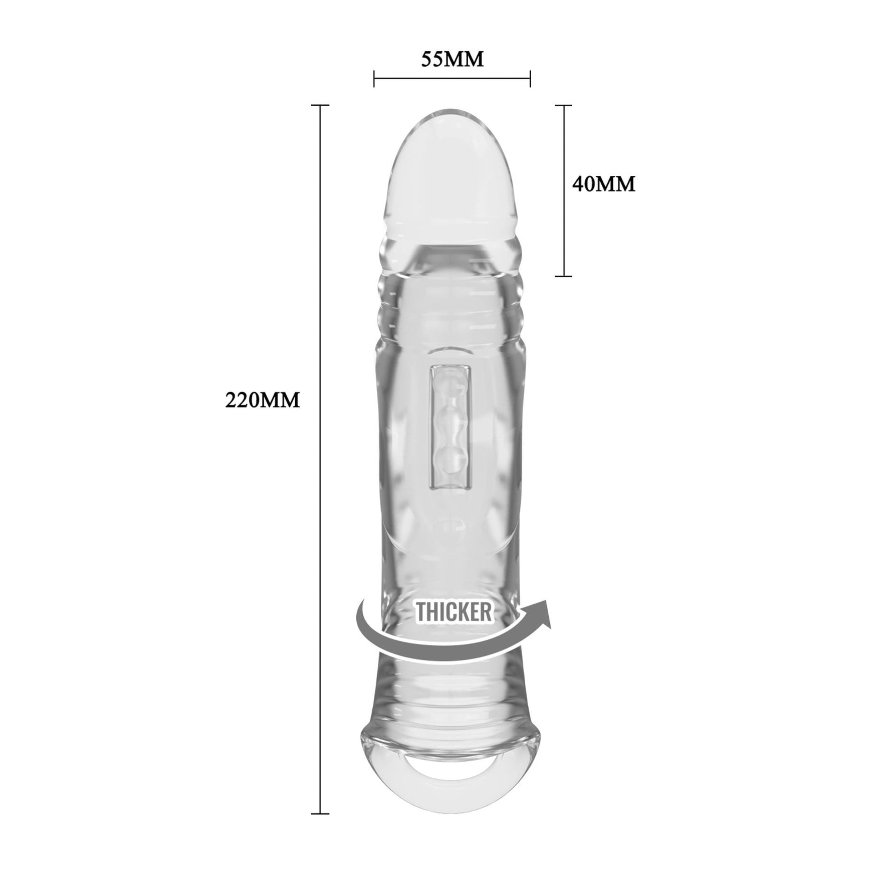 Proteză de penis Pretty Love transparentă TPE 22 cm