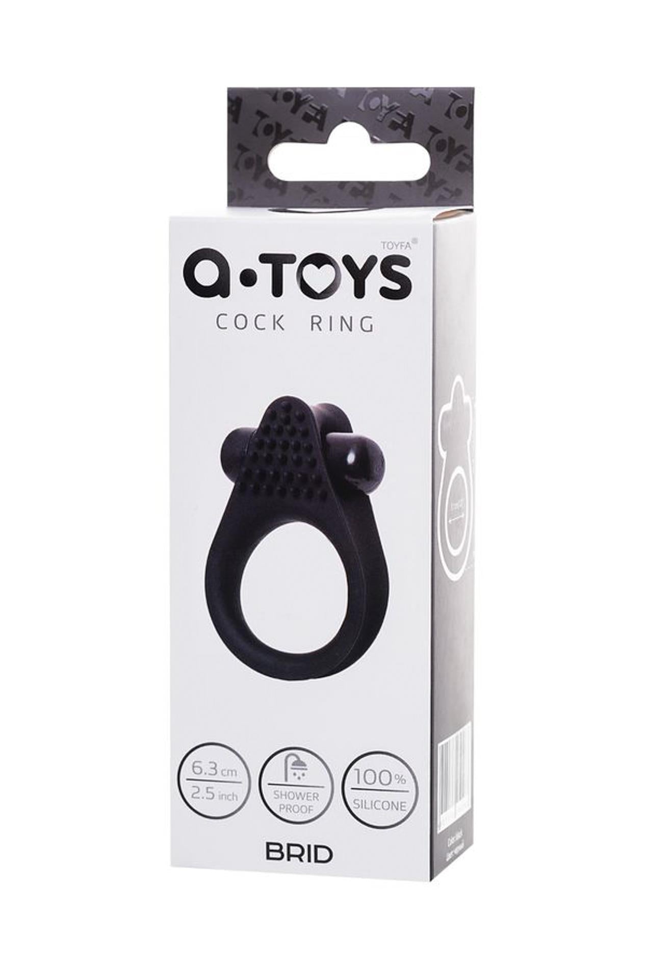 Inel vibrant pentru penis A Toys BRID din silicon, negru