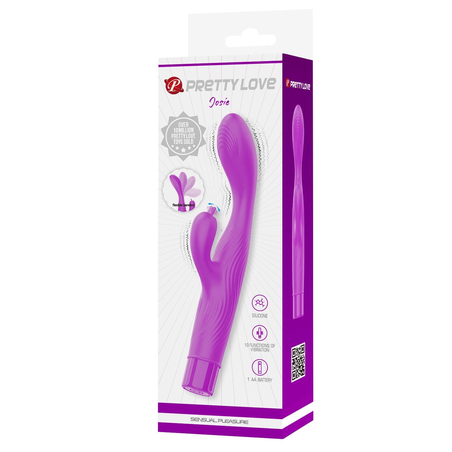 Vibrator flexibil din silicon pentru punctul G Pretty Love Josie, model iepuraș