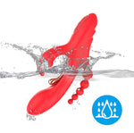 Vibrator Trident Iepuraș Roșu USB 22 cm